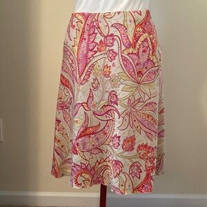 Floral Pink and Tan Skirt